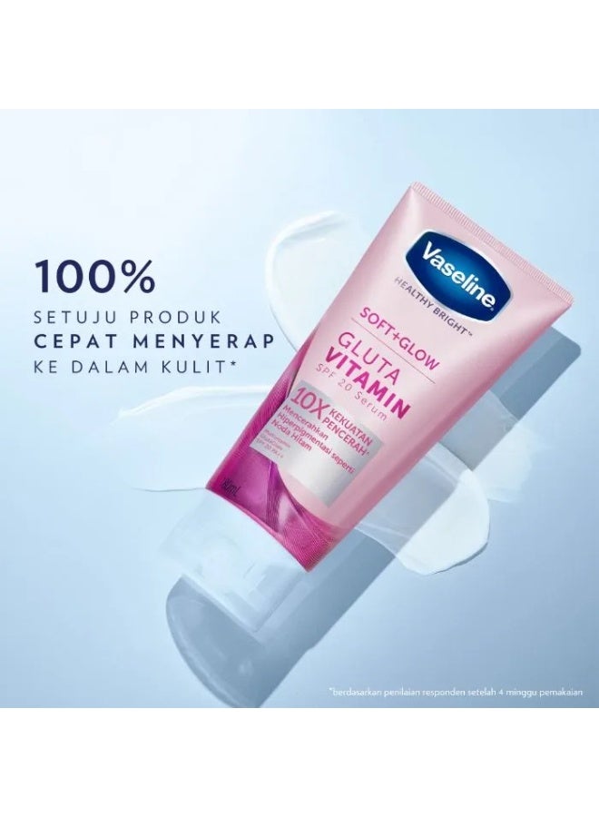 فازلين سيروم الجسم الصحي والمشرق والناعم والمتألق 180 مل | جلوتا فيتامين مع عامل حماية من الشمس SPF 20 PA++ - Image 5